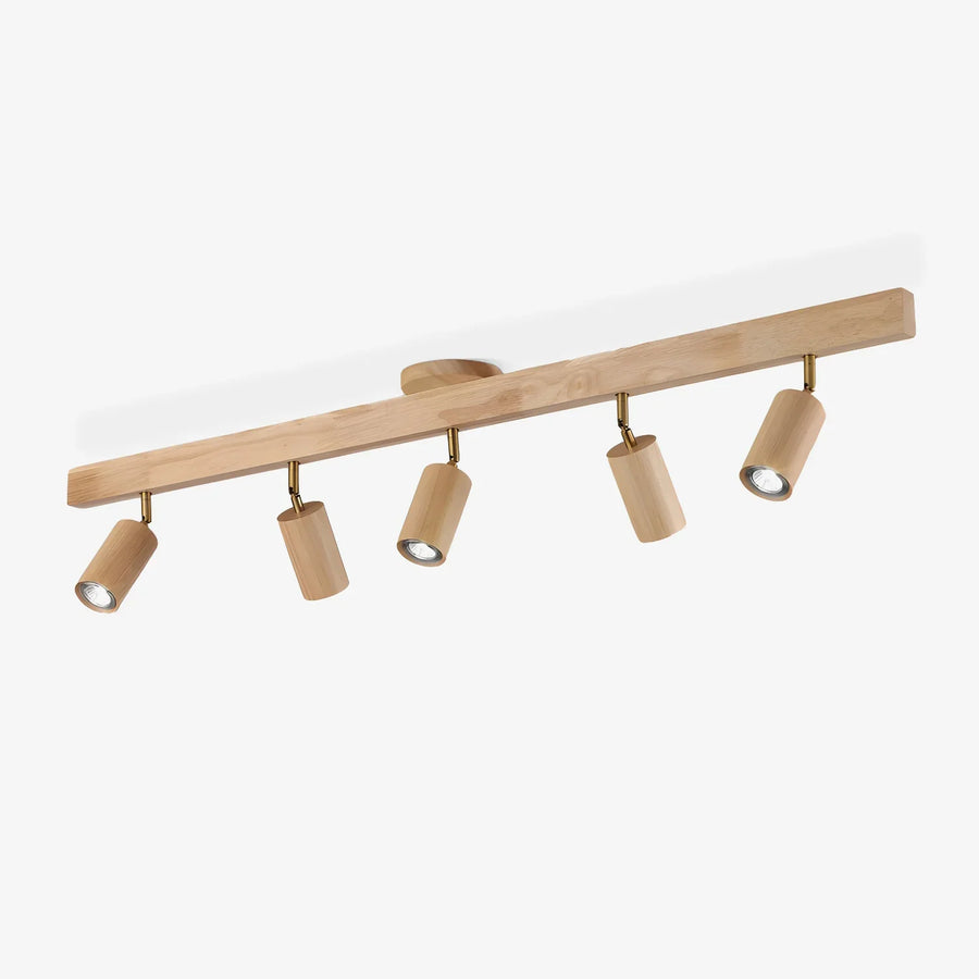 Rotating Walnut Ceiling Spotlight – Adjustable Spot for Hallway and Living Room