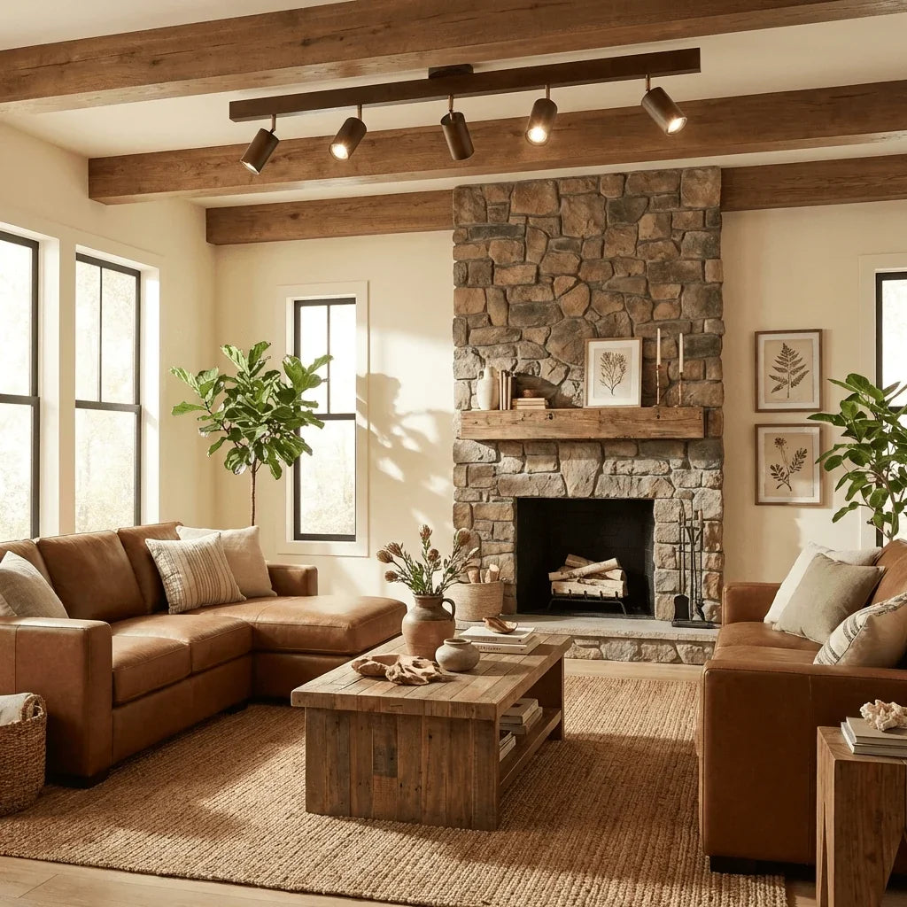 Rotating Walnut Ceiling Spotlight – Adjustable Spot for Hallway and Living Room