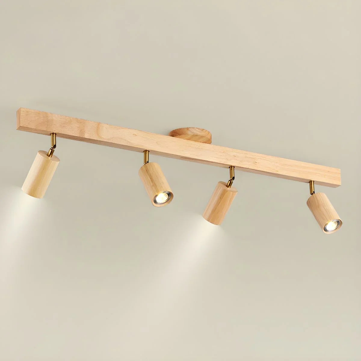 Rotating Walnut Ceiling Spotlight – Adjustable Spot for Hallway and Living Room