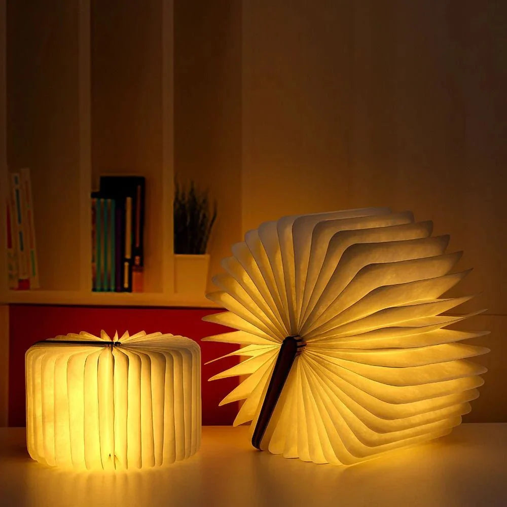 Foldable Book Table Lamp with Rechargeable Battery