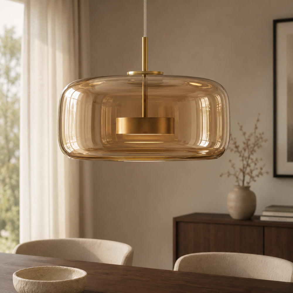 Glass Dining Pendant Light – Elegant Tinted Glass Design