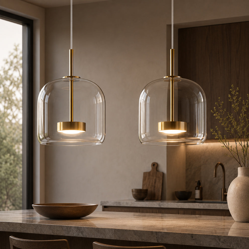 Glass Dining Pendant Light – Elegant Tinted Glass Design
