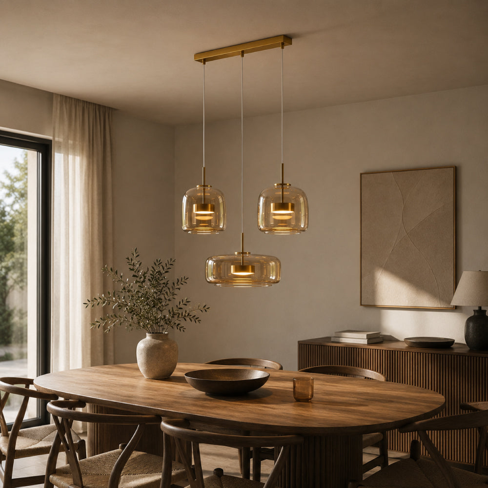 Glass Dining Pendant Light – Elegant Tinted Glass Design