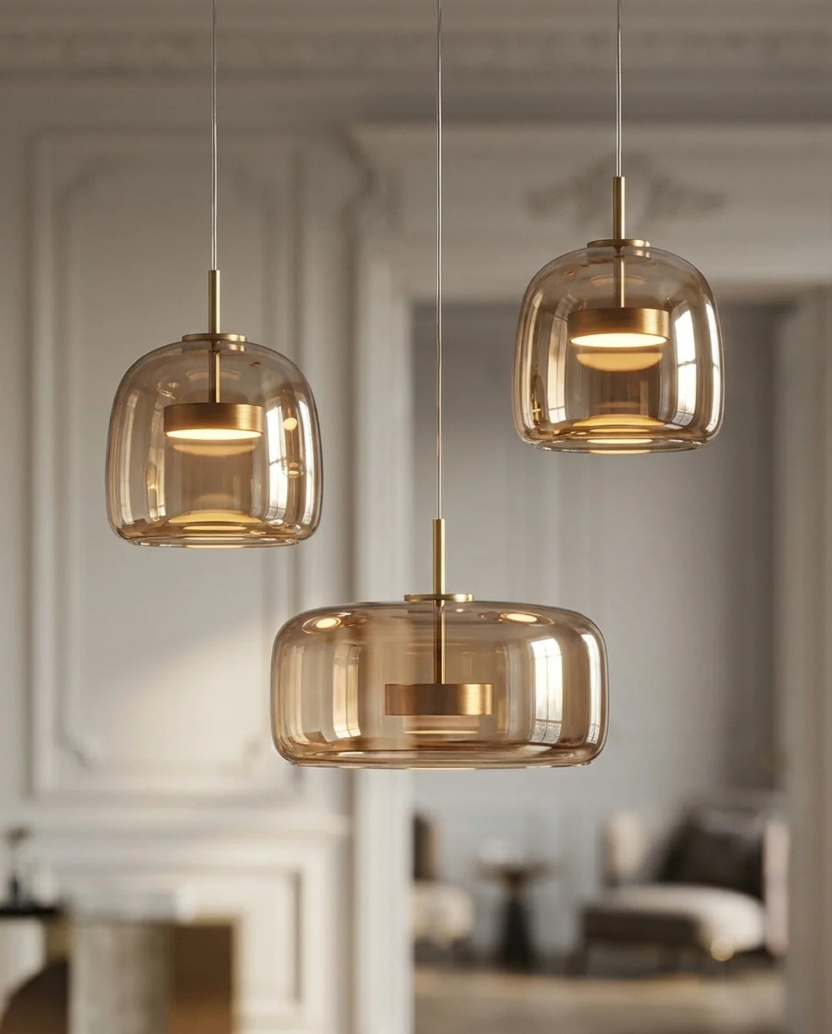 Glass Dining Pendant Light – Elegant Tinted Glass Design