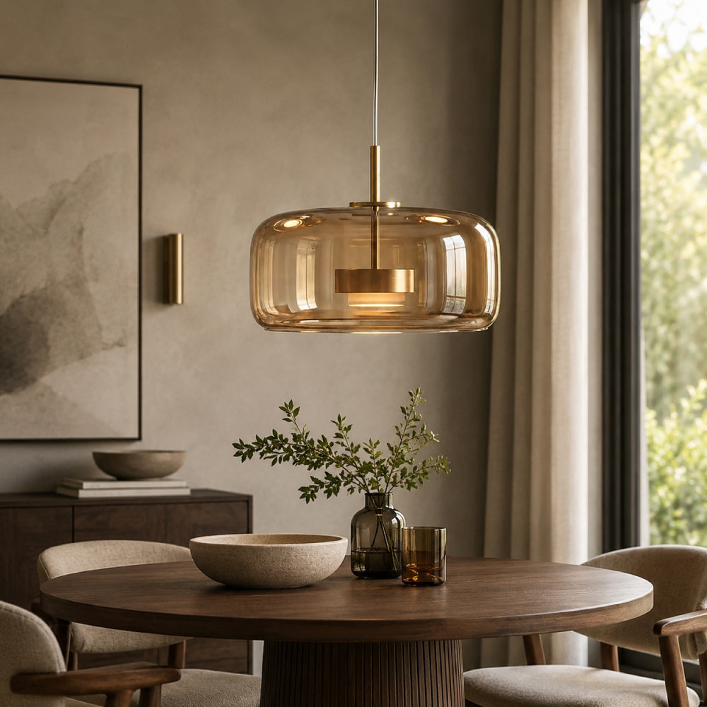 Glass Dining Pendant Light – Elegant Tinted Glass Design