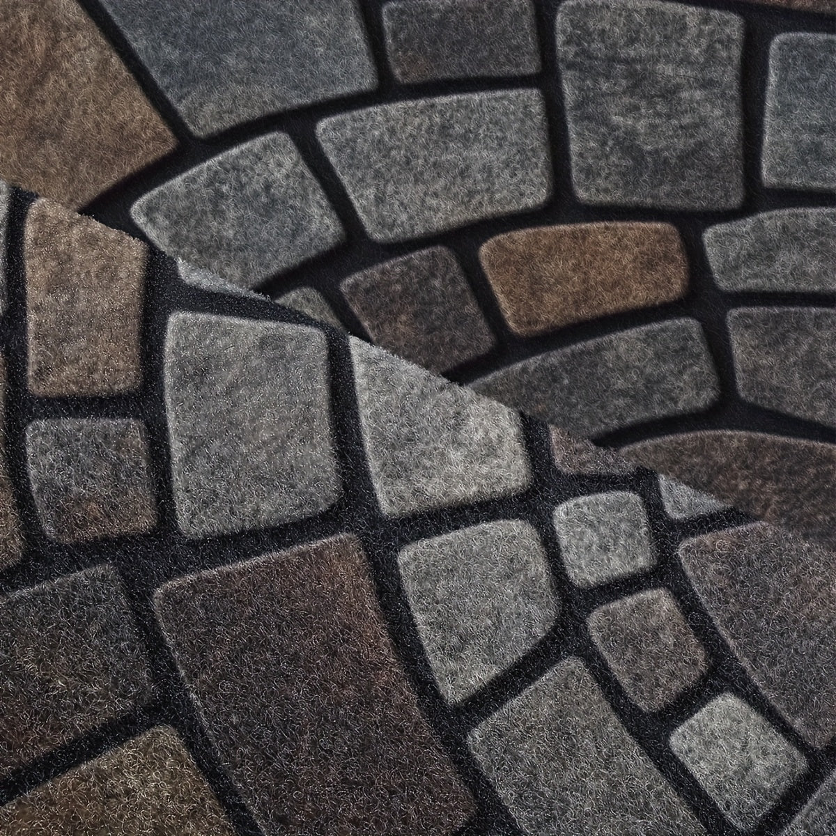 Half-Round Mosaic Pattern Door Mat