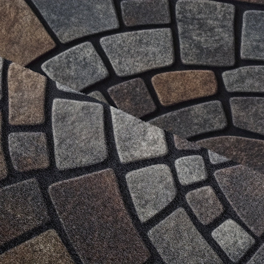 Half-Round Mosaic Pattern Door Mat