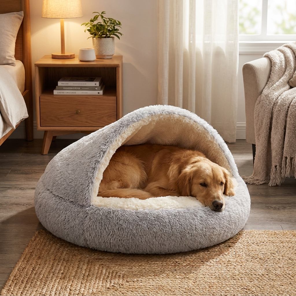 Cocoon Dog Bed with Raised Edges