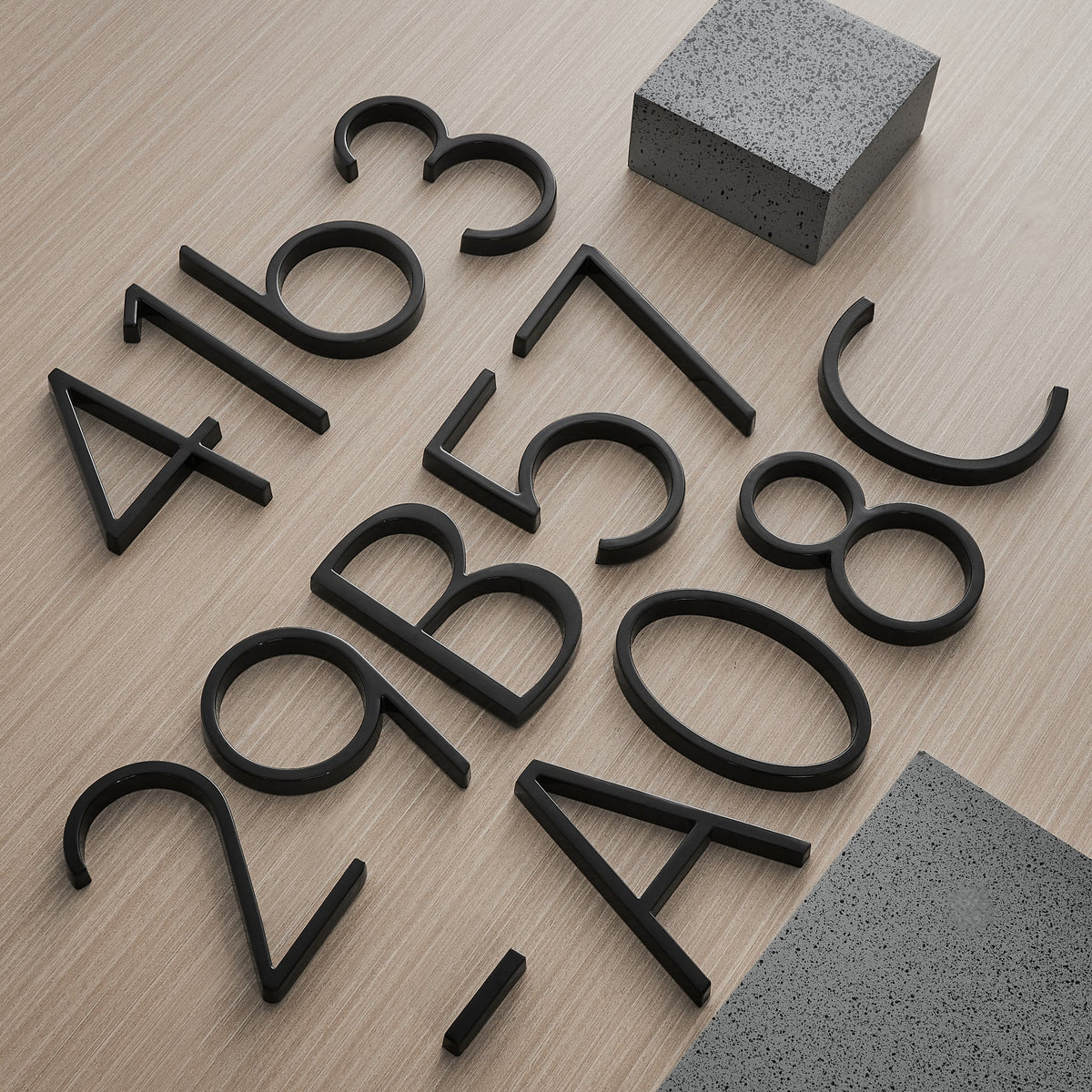 Black Zinc Alloy House Number Sign – Durable and Easy to Install