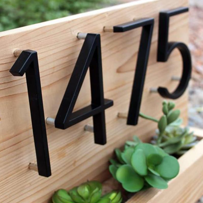 Black Zinc Alloy House Number Sign – Durable and Easy to Install
