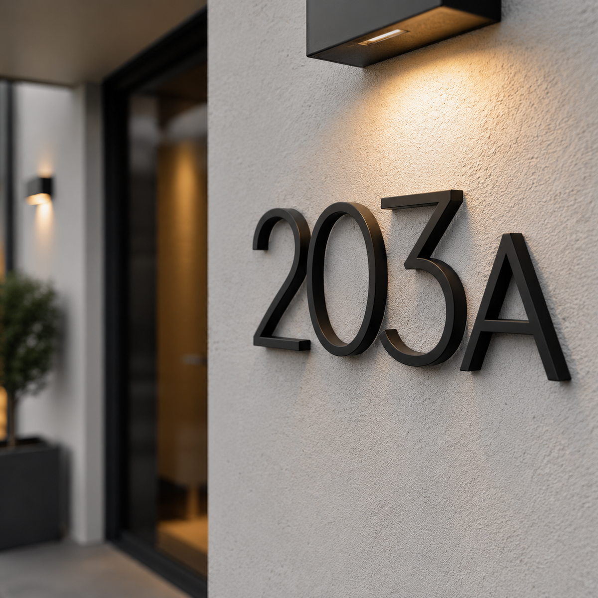 Black Zinc Alloy House Number Sign – Durable and Easy to Install