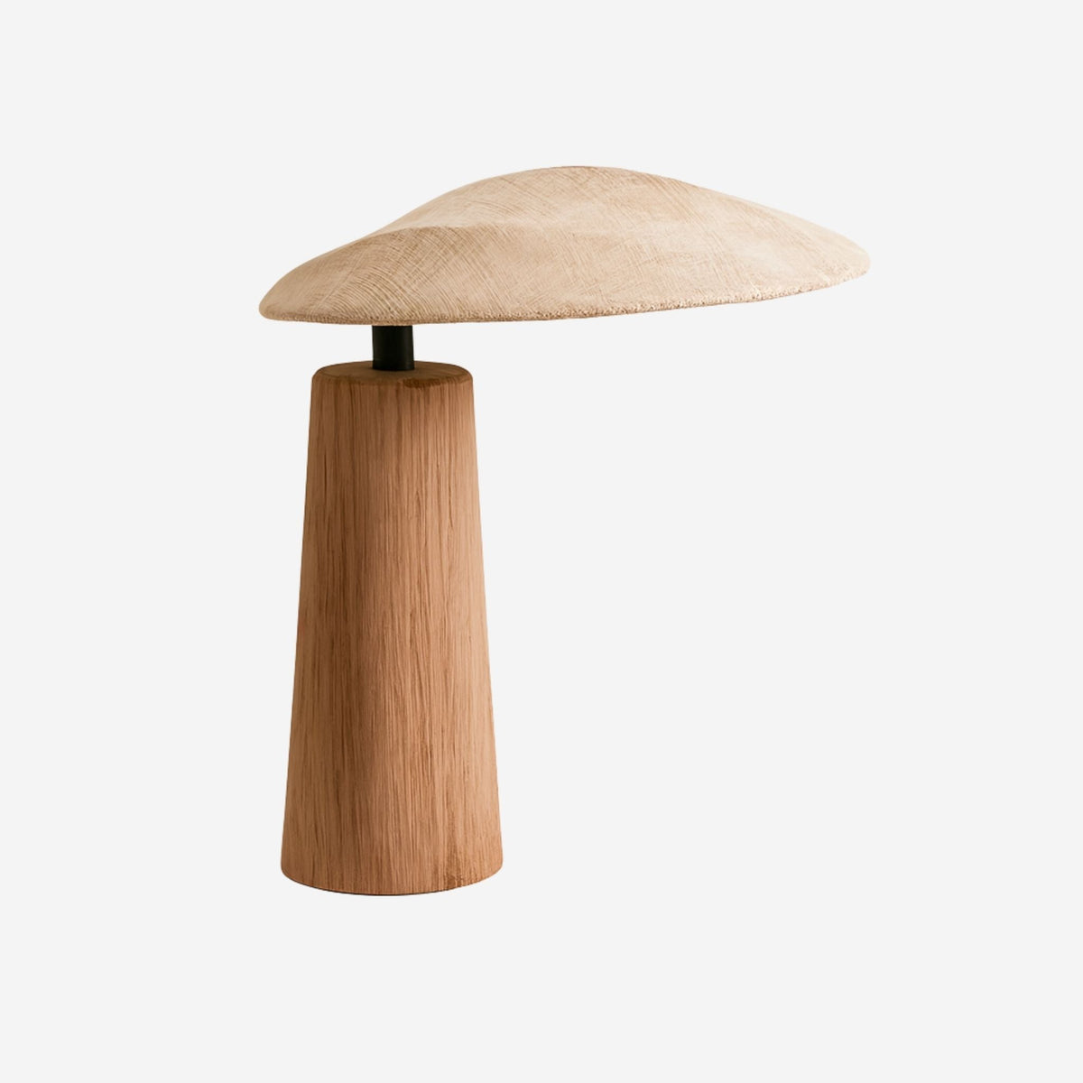 Japandi Solid Wood Table Lamp – Floating Shade with Organic Silhouette