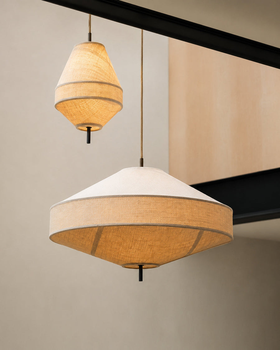 Japandi Linen Ceiling Light – Organic Design