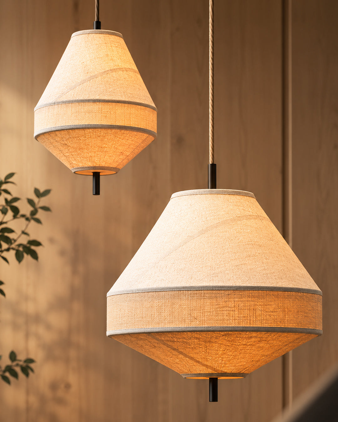Japandi Linen Ceiling Light – Organic Design