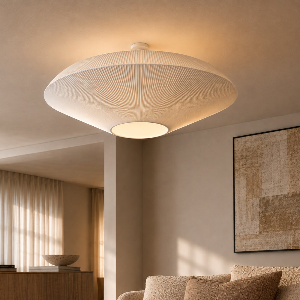 Japandi Fabric Ceiling Light – Organic Design for Living Room and Bedroom