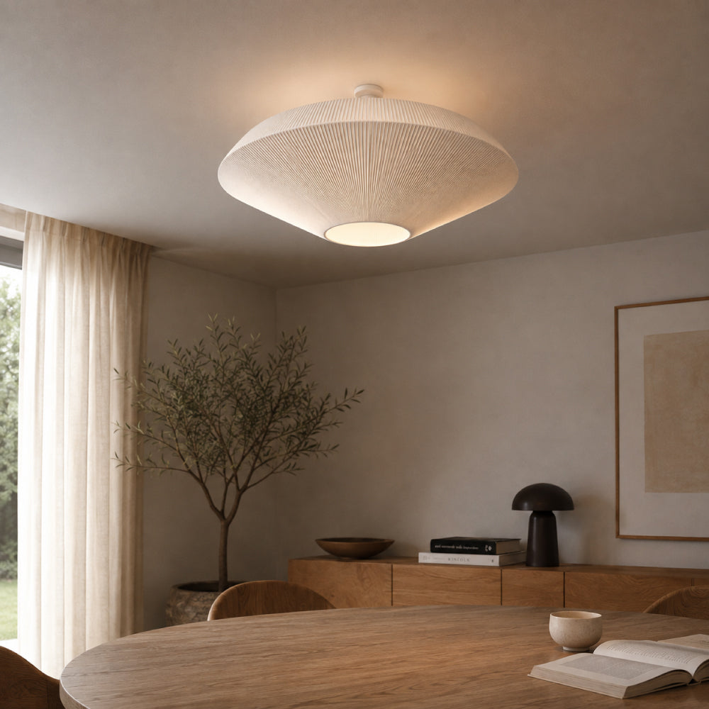 Japandi Fabric Ceiling Light – Organic Design for Living Room and Bedroom