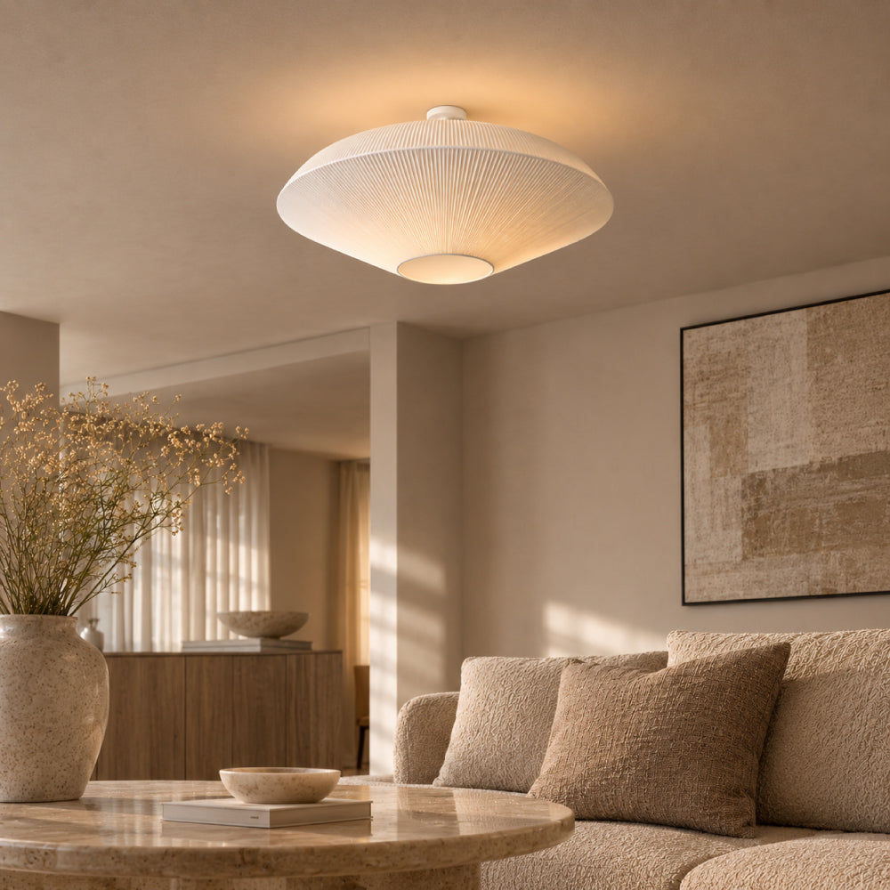Japandi Fabric Ceiling Light – Organic Design for Living Room and Bedroom