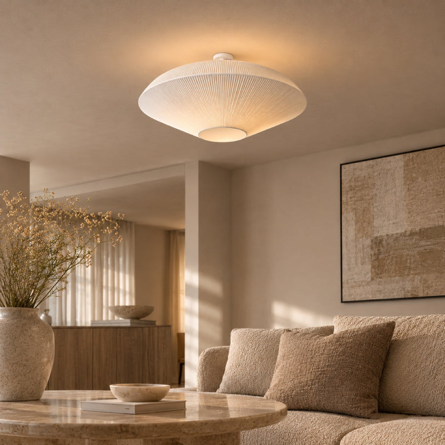 Japandi Fabric Ceiling Light – Organic Design for Living Room and Bedroom