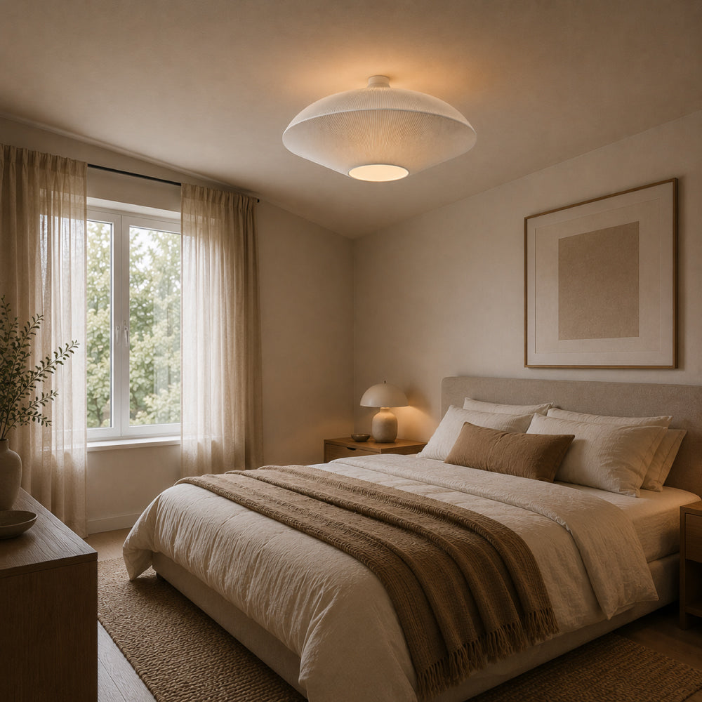 Japandi Fabric Ceiling Light – Organic Design for Living Room and Bedroom