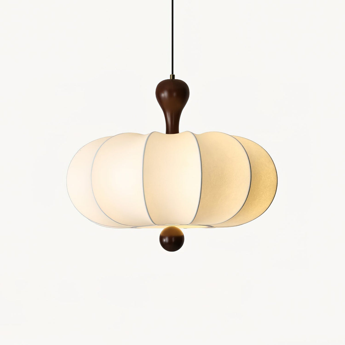 Japandi Dining Pendant Light – Organic Design with Walnut Wood Details