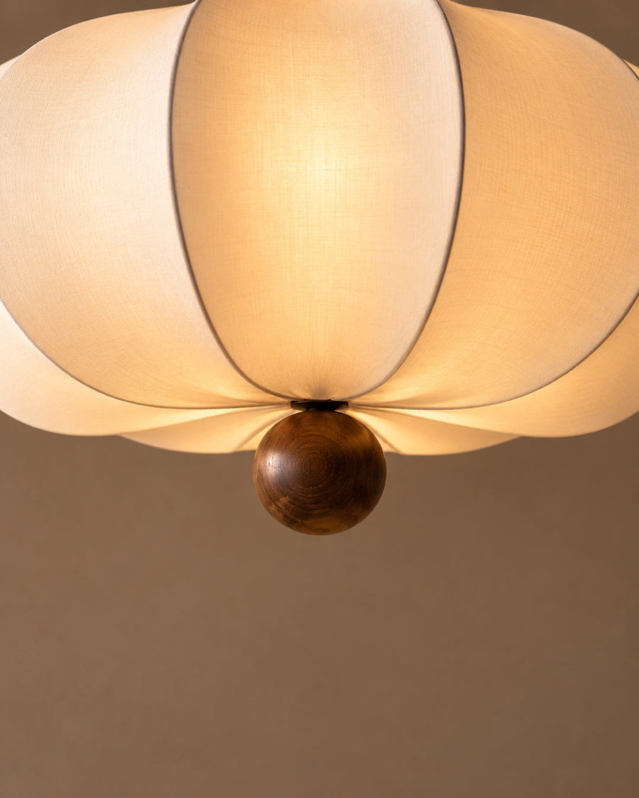 Japandi Dining Pendant Light – Organic Design with Walnut Wood Details