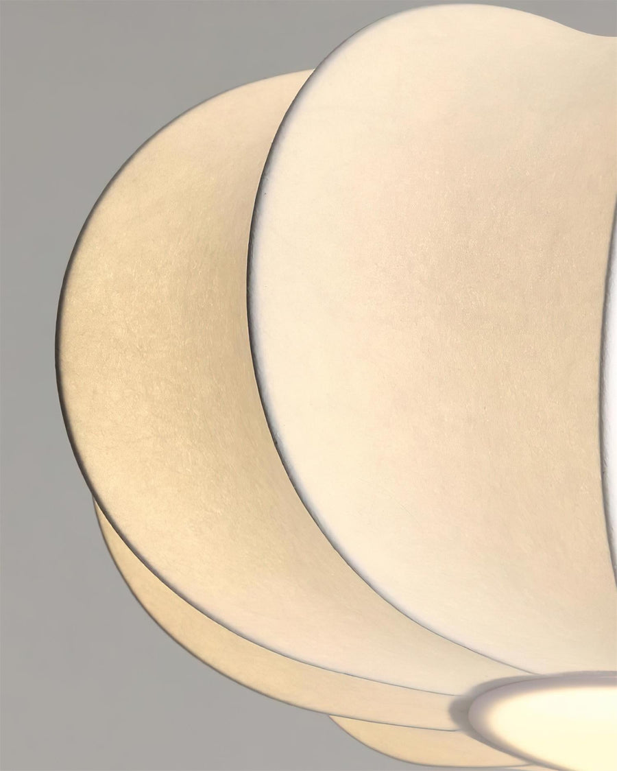 Japandi Dining Pendant Light – Organic Design with Walnut Wood Details