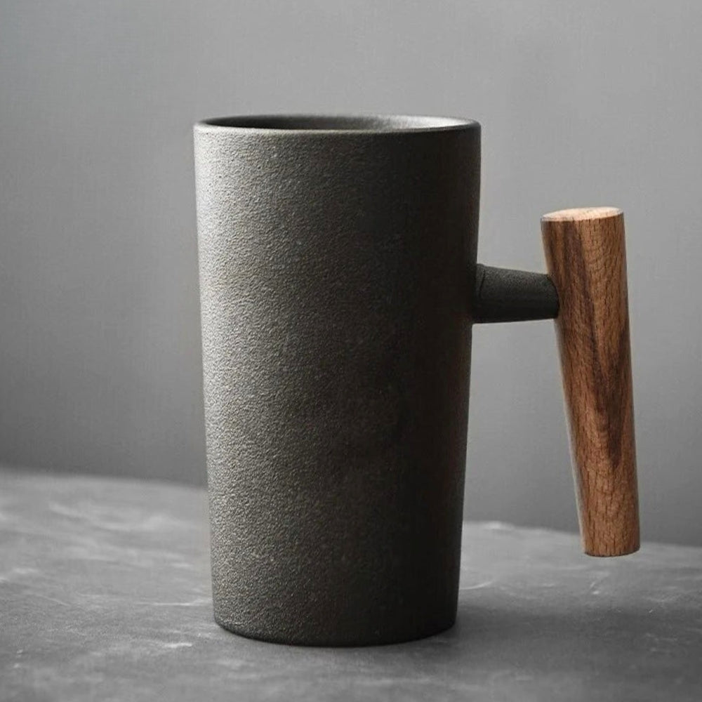 Earth-Tone Ceramic Mug – Ergonomic Handle, 220 ml for Coffee and Tea