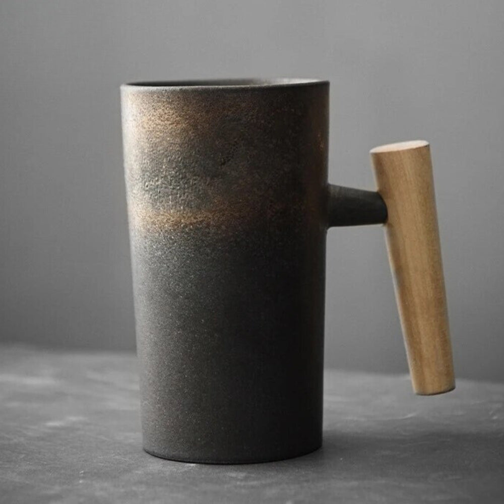Earth-Tone Ceramic Mug – Ergonomic Handle, 220 ml for Coffee and Tea
