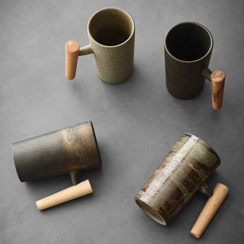 Earth-Tone Ceramic Mug – Ergonomic Handle, 220 ml for Coffee and Tea