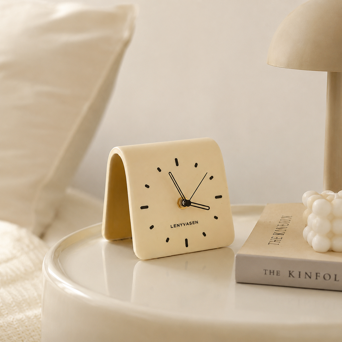Ceramic Desk Clock – Minimalist Design with Silent Sweep Hands