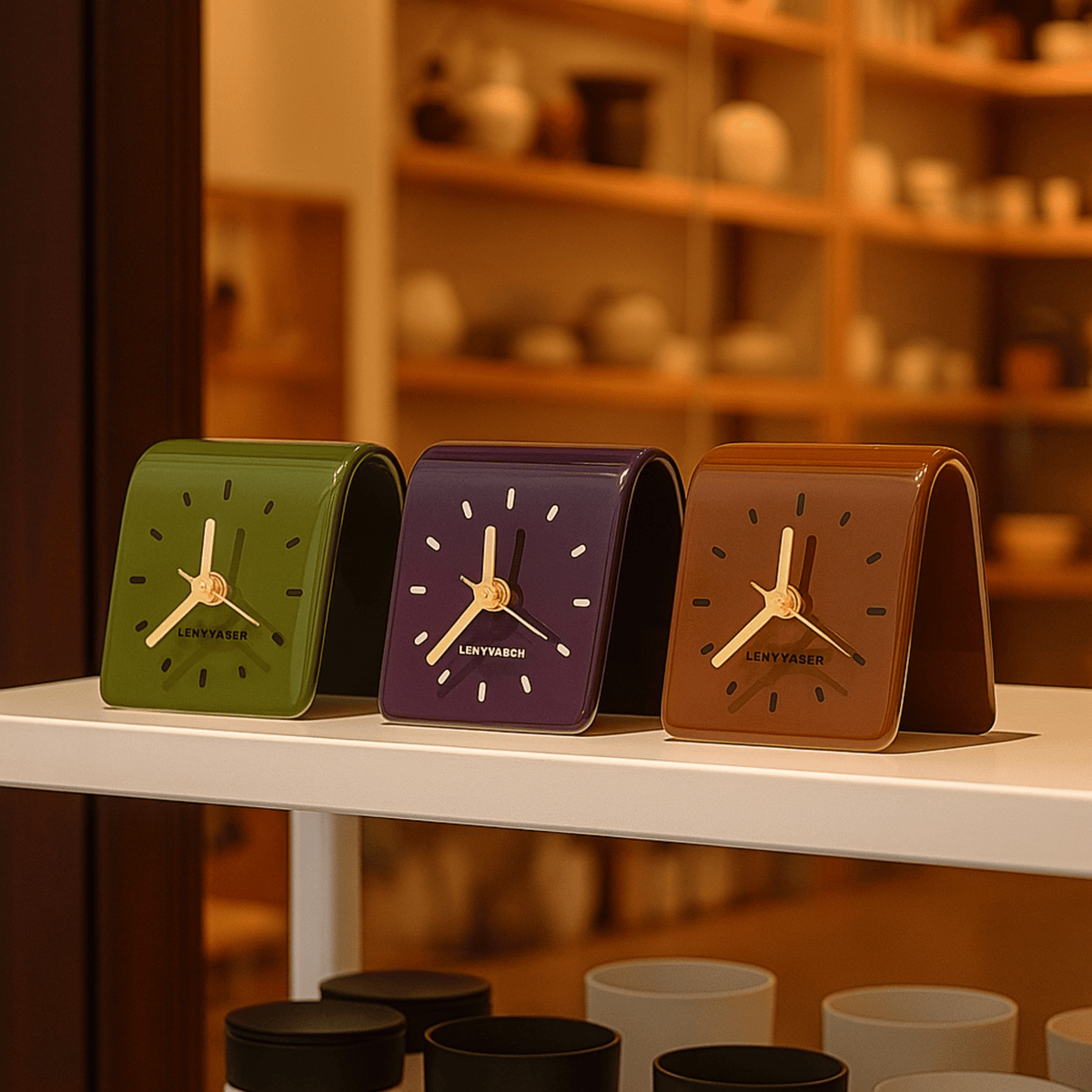 Ceramic Desk Clock – Minimalist Design with Silent Sweep Hands