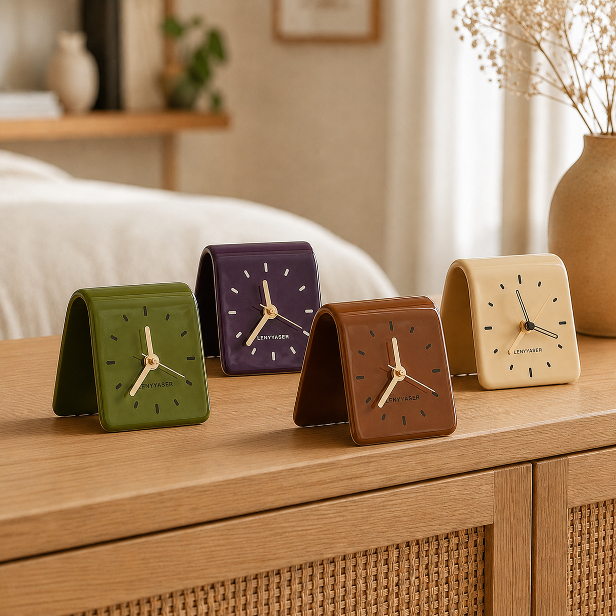Ceramic Desk Clock – Minimalist Design with Silent Sweep Hands