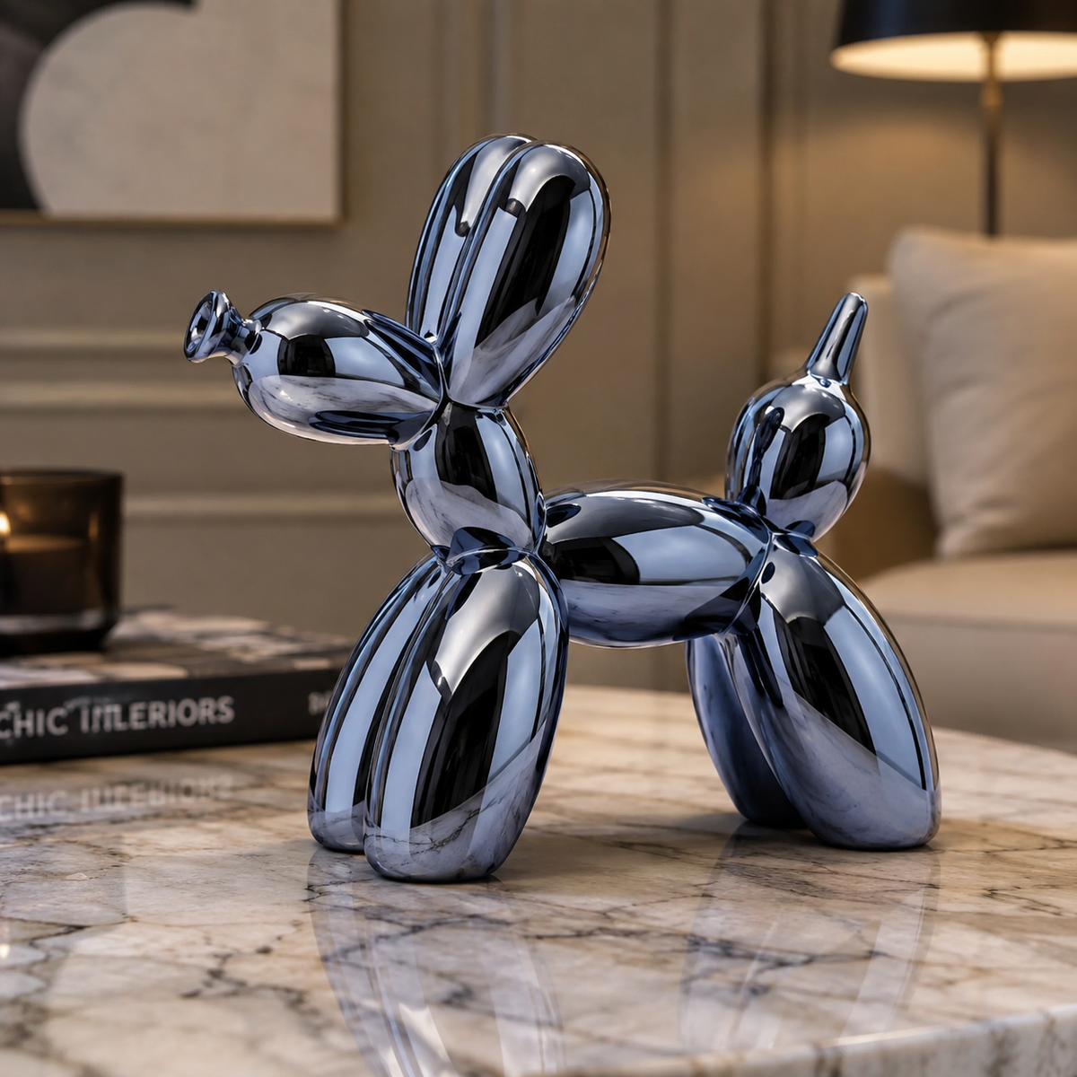 Ceramic Balloon Dog Sculpture in Colorful Finish