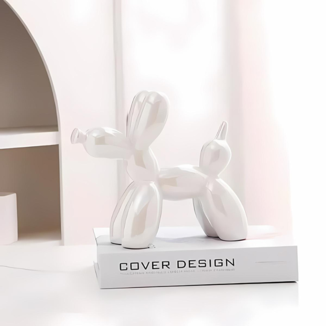 Ceramic Balloon Dog Sculpture in Colorful Finish