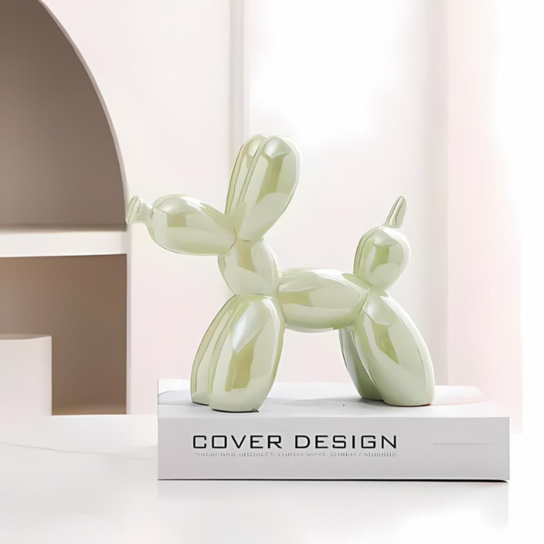 Ceramic Balloon Dog Sculpture in Colorful Finish