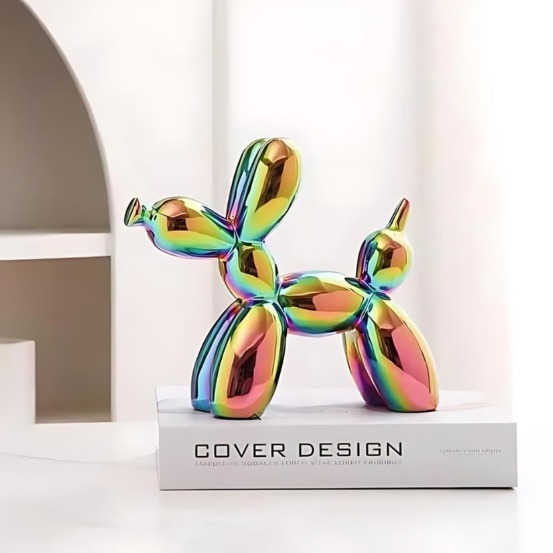 Ceramic Balloon Dog Sculpture in Colorful Finish