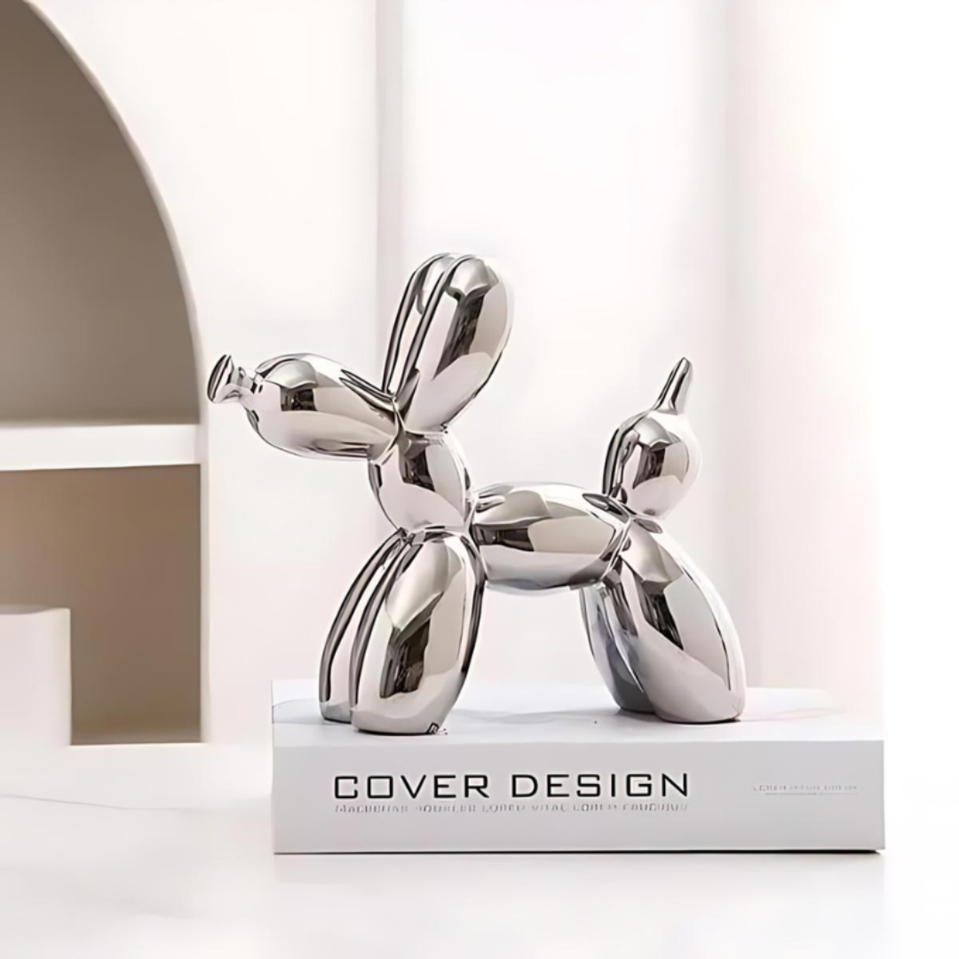 Ceramic Balloon Dog Sculpture in Colorful Finish