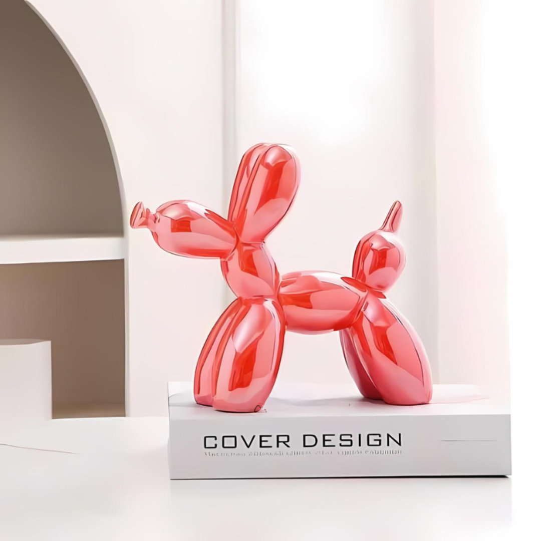 Ceramic Balloon Dog Sculpture in Colorful Finish