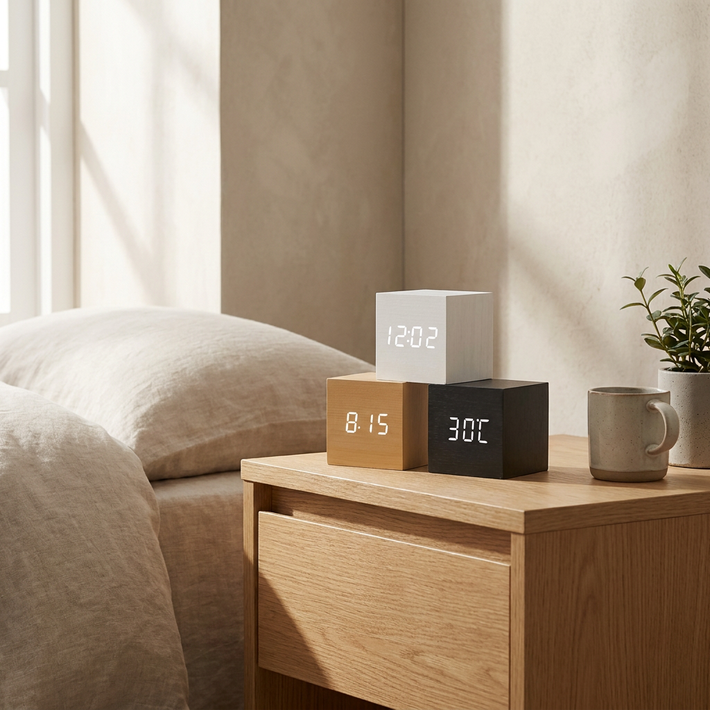 LED Light Alarm Clock – Minimalist Design with Sound Activation