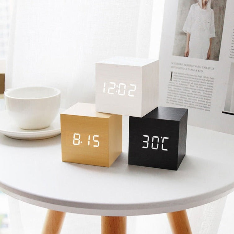 LED Light Alarm Clock – Minimalist Design with Sound Activation