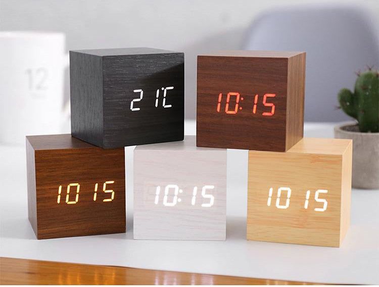 LED Light Alarm Clock – Minimalist Design with Sound Activation