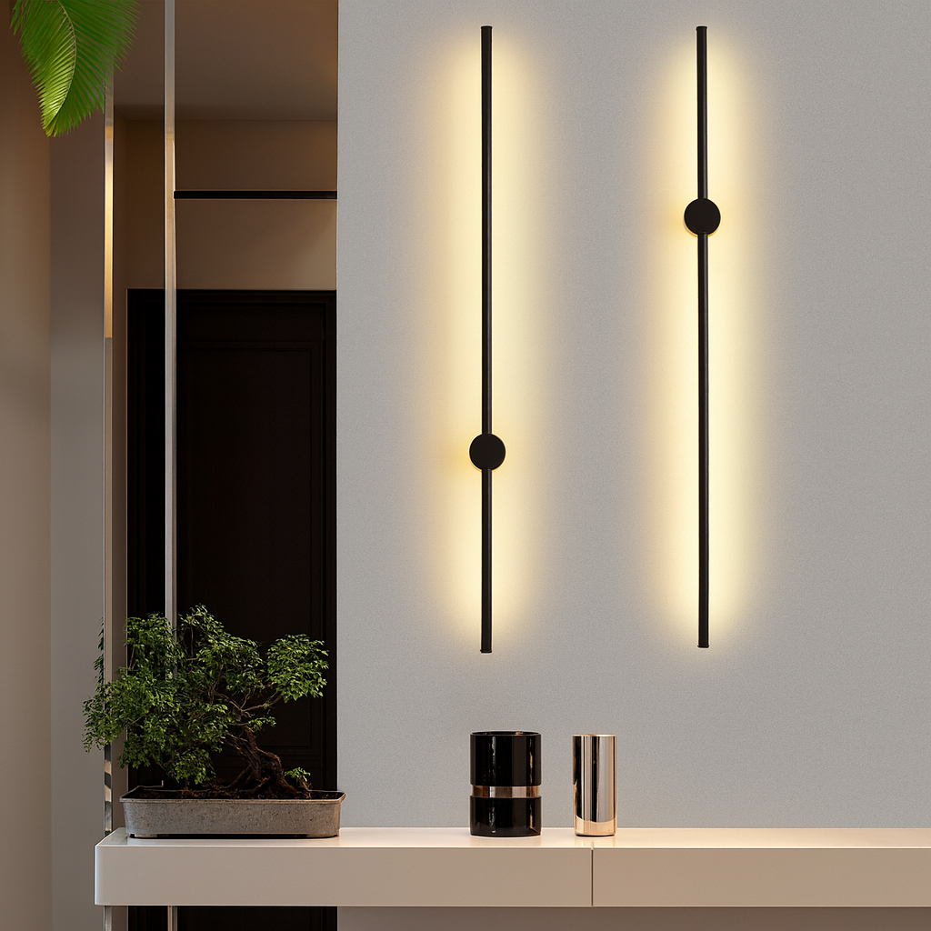 Linear Iron and Acrylic Wall Light – Modern Lighting, Adjustable Size