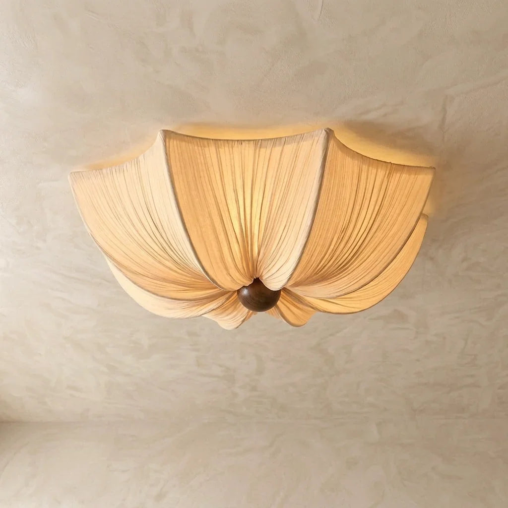 Draped Fabric Flower Ceiling Light – Japanese Wabi Sabi Design