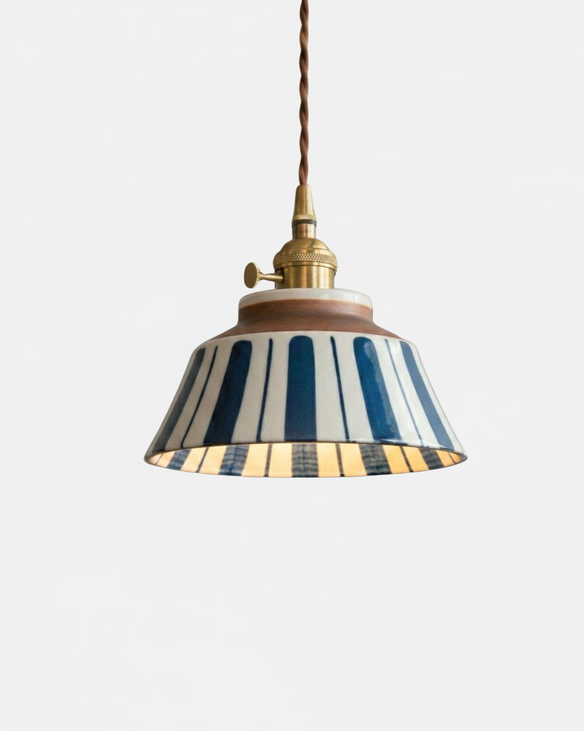 Ceramic Ceiling Light – Adjustable Cord and Patterned Finish