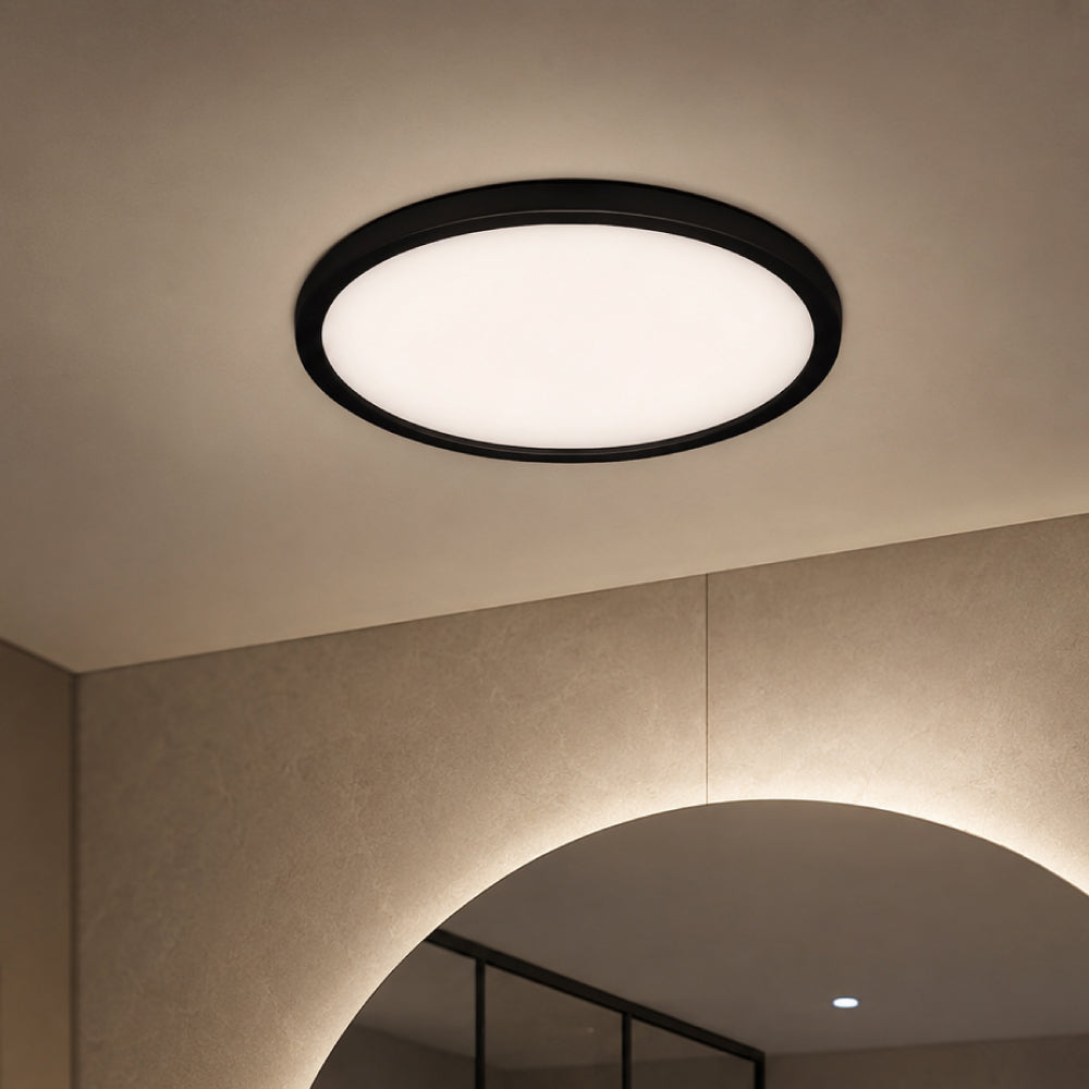 Black Plastic Ceiling Light – For Bathrooms and Damp Rooms