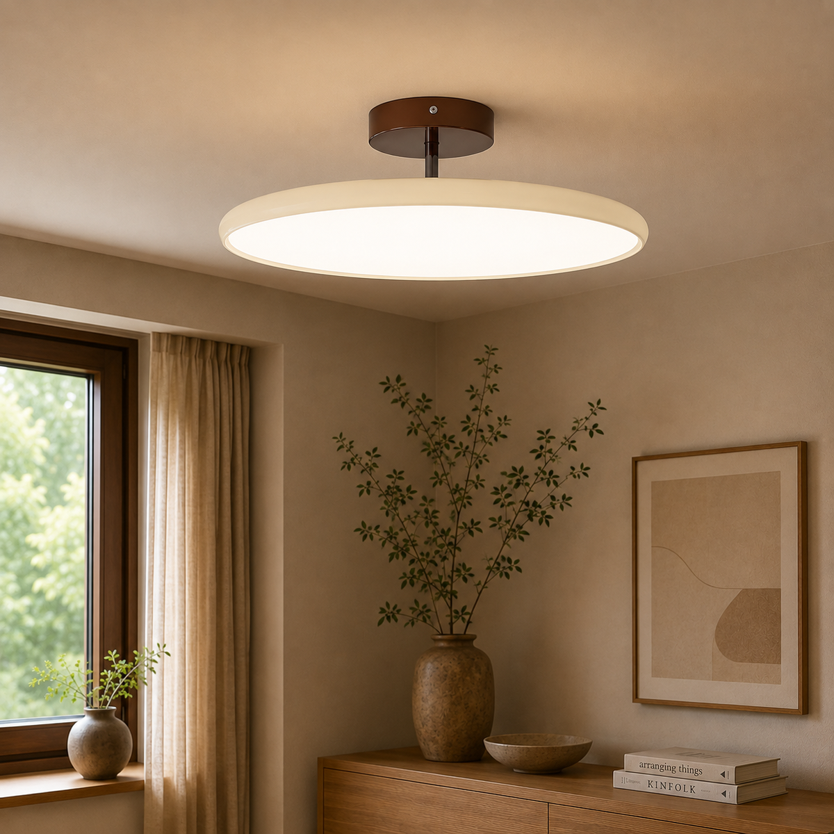 Ceiling Light with Adjustable Lamp Head – Metal and Acrylic for Living Room and Bedroom