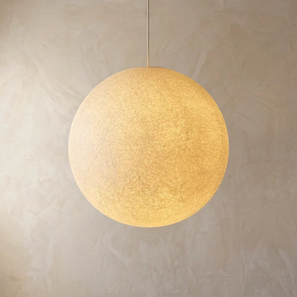 Moon Pendant Light in Polyresin with Lunar Surface