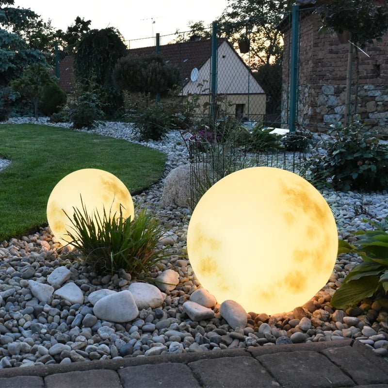 Crescent Moon LED Garden Lamp – Weatherproof with USB Charging