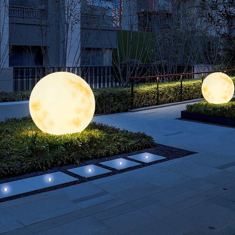 Crescent Moon LED Garden Lamp – Weatherproof with USB Charging
