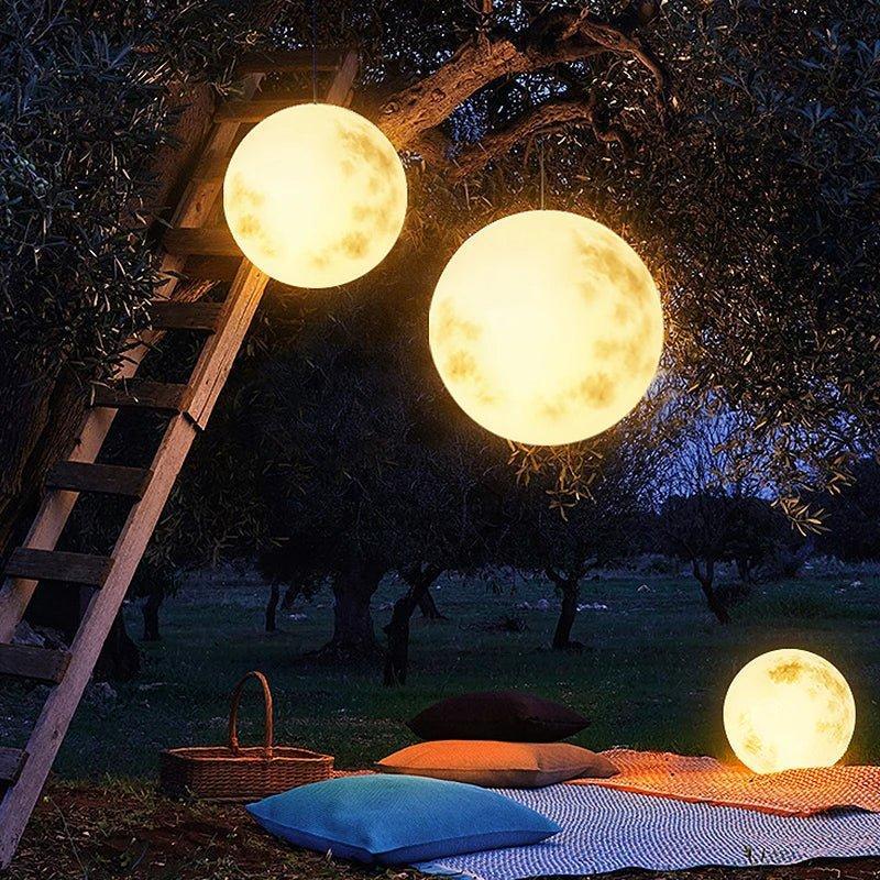 Crescent Moon LED Garden Lamp – Weatherproof with USB Charging